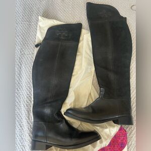 TORY BUCH Black Simone Over The Knee  Boot  Size 7.5
